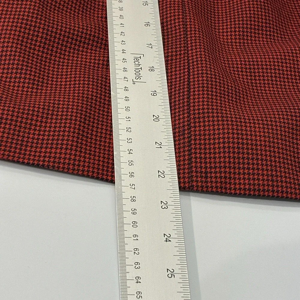 VTG‎ 90s Liz Claiborne Academia Wool Houndstooth Pencil Skirt Sz 8P Red Preppy